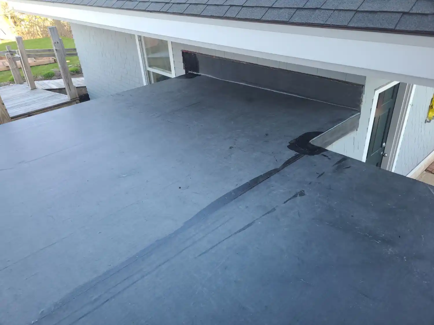 Commercial flat roof membrane installation in North Carolina